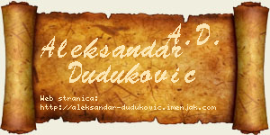 Aleksandar Duduković vizit kartica